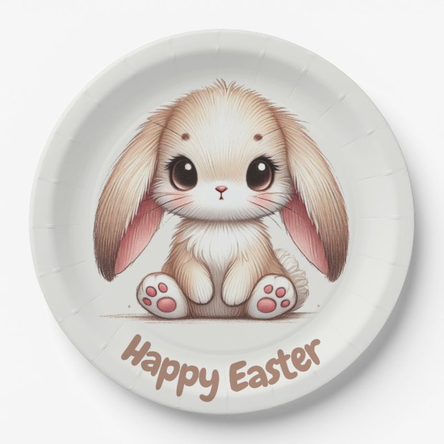 Bunny Eared Wonder Paper Plate (Front)