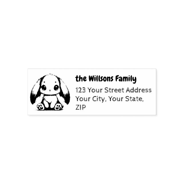 Bunny Eared Wonder Return Address Self-inking Stamp (Design)