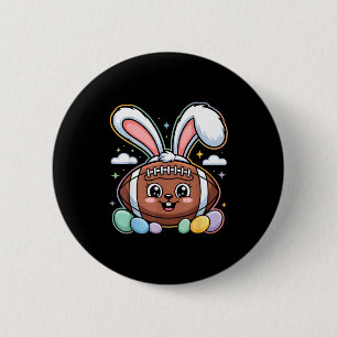 Bunny Ears American Football Fan Funny Easter Bunn 6 Cm Round Badge