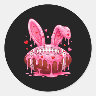Bunny ears american football fan funny easter bunn classic round sticker
