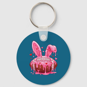 Bunny ears american football fan funny easter bunn key ring