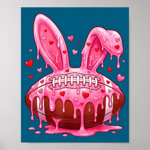 Bunny ears american football fan funny easter bunn poster