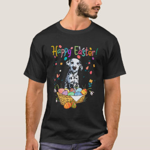 Bunny Ears Dalmatian Dog Mum Happy Easter Day Egg T-Shirt