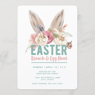 Bunny Ears   Easter Brunch & Egg Hunt Invitation