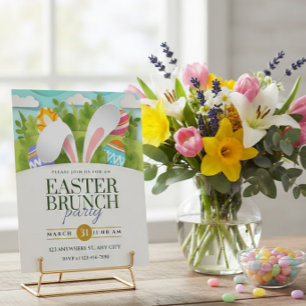 Bunny Ears Easter Brunch – Egg Hunt Party Postcard