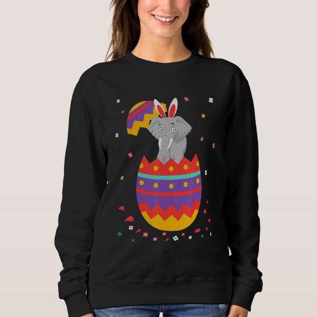 Bunny Ears Eggs Costume Cute Easter Day Graphic El Sweatshirt (Front)