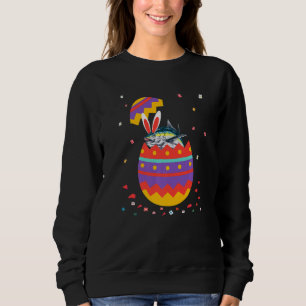Bunny Ears Eggs Costume Cute Easter Day Graphic Fi Sweatshirt