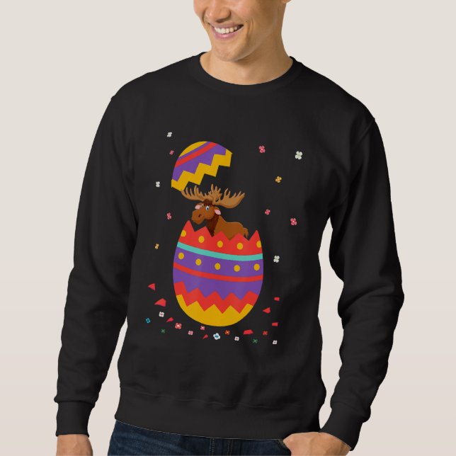 Bunny Ears Eggs Costume Cute Easter Day Graphic Mo Sweatshirt (Front)