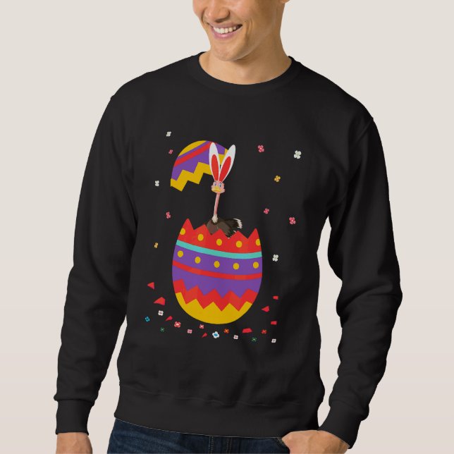 Bunny Ears Eggs Costume Cute Easter Day Graphic Os Sweatshirt (Front)