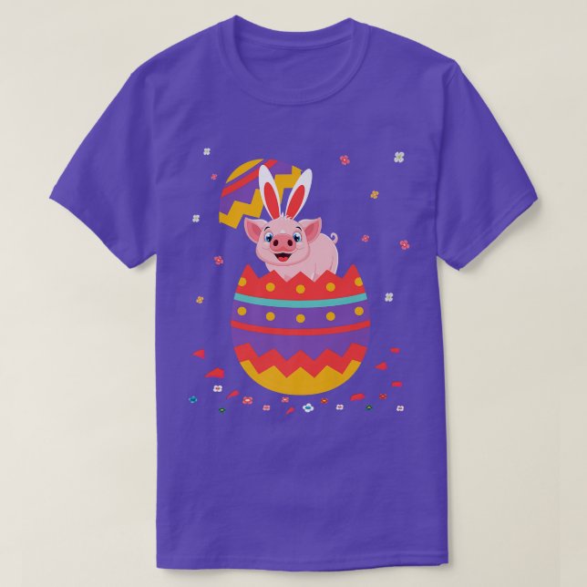 Bunny Ears Eggs Costume Cute Easter Day Graphic Pi T-Shirt (Design Front)