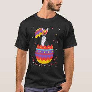 Bunny Ears Eggs Costume Cute Easter Day Siberian H T-Shirt