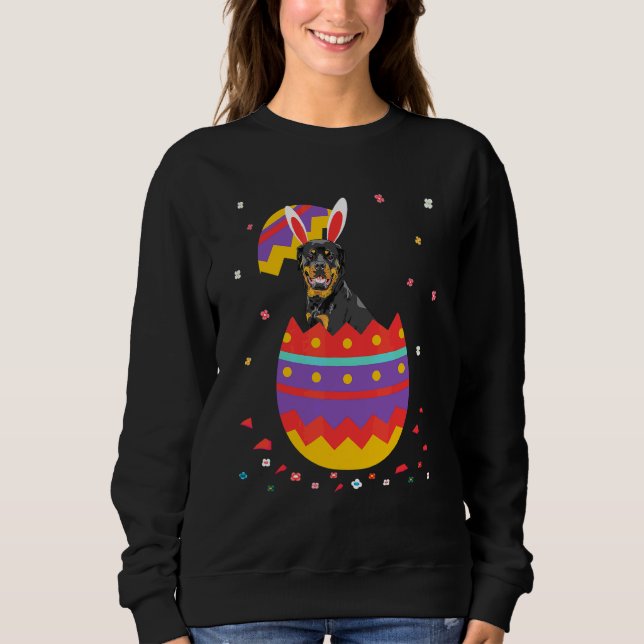 Bunny Ears Eggs Costume Easter Day Graphic Rottwei Sweatshirt (Front)