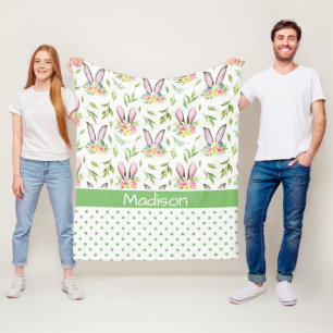 Bunny Ears & Eggs Fleece Blanket