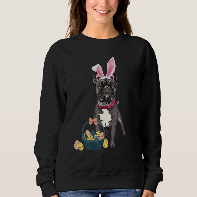 Bunny Ears French Bulldog Cute Doge Rabbit Sweatshirt (Front)