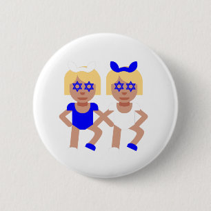 bunny ears hanukkah 6 cm round badge