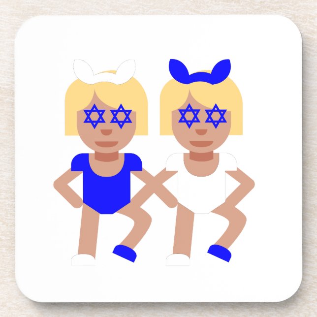 bunny ears hanukkah coaster (Front)