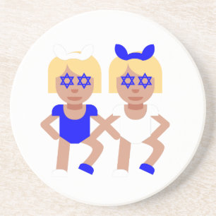 bunny ears hanukkah coaster
