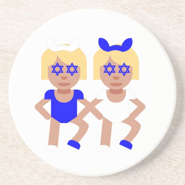 bunny ears hanukkah coaster (Front)