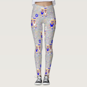 bunny ears hanukkah emoji leggings