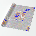 bunny ears hanukkah emoji wrapping paper<br><div class="desc">"bunny ears hanukkah emoji ", hanukkah, chanukkah, hanukah, hanukka, "star of david", "jewish holidays", hannukah, channukah, "hanukkah emoji"</div>