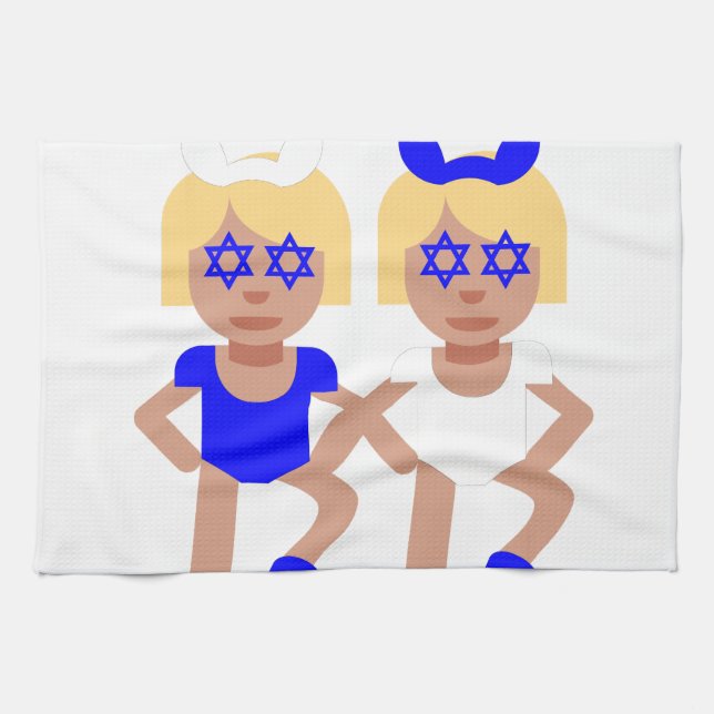 bunny ears hanukkah tea towel (Horizontal)