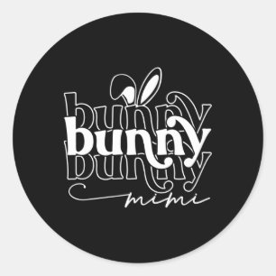 Bunny Ears Mimi Funny Easter Family Classic Round Sticker