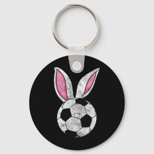 Bunny Ears Soccer Happy Easter Boys Girls Key Ring