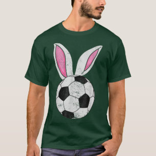 Bunny Ears Soccer Happy Easter boys girls T-Shirt