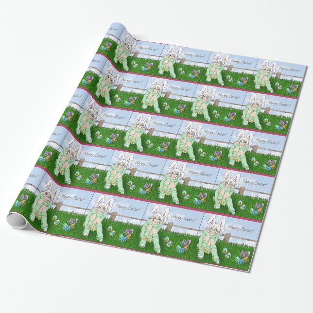 Bunny Ears Wrapping Paper (Unrolled)
