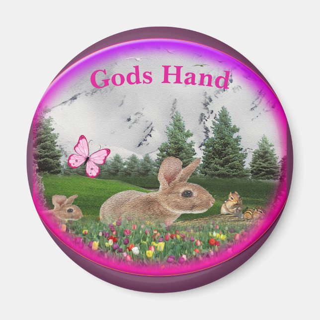 Bunny Easter art magnet (Front)