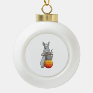 Bunny Easter Easter egg Chef Ceramic Ball Christmas Ornament