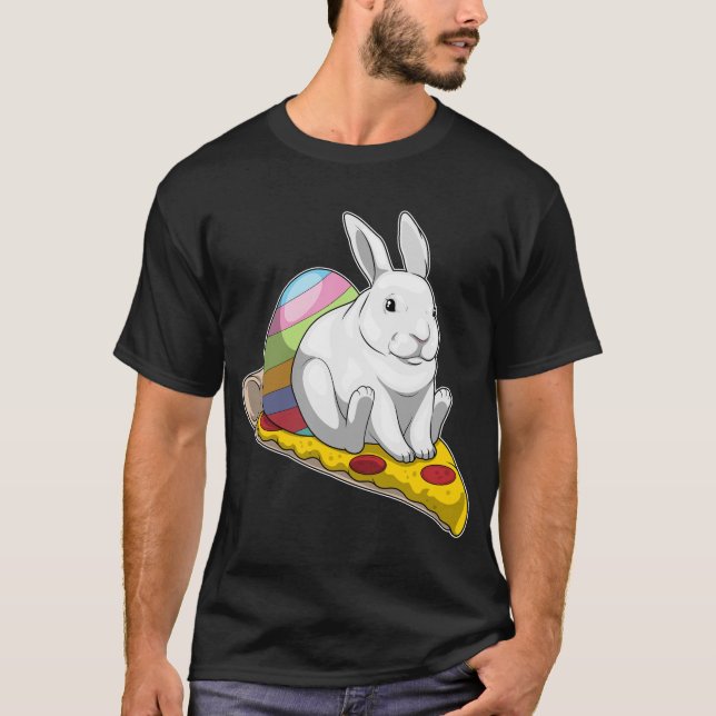 Bunny Easter Easter egg Pizza T-Shirt (Front)