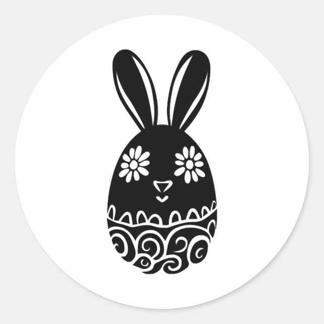 Bunny Easter Egg Classic Round Sticker (Front)