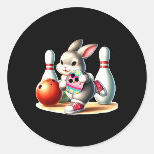 Bunny Easter Egg Costume Bowling Player Costume Ki Classic Round Sticker