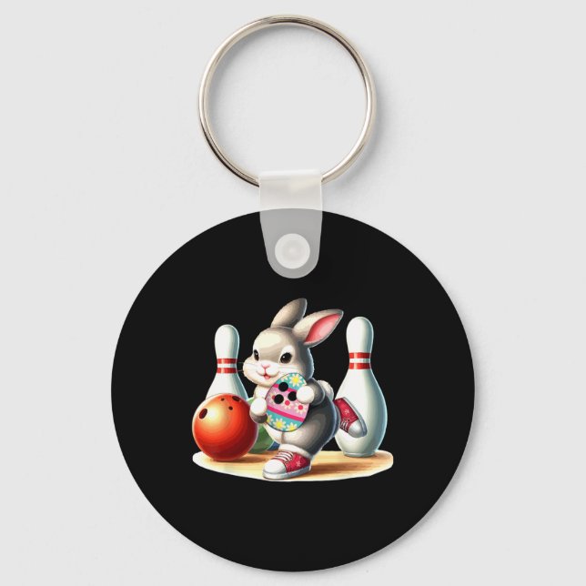 Bunny Easter Egg Costume Bowling Player Costume Ki Key Ring (Front)