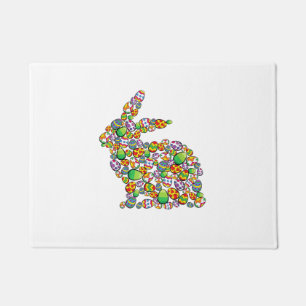 Bunny Easter Egg Hunting Cute Rabbit Spring Doormat