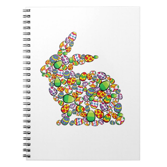 Bunny Easter Egg Hunting Cute Rabbit Spring  Notebook (Front)