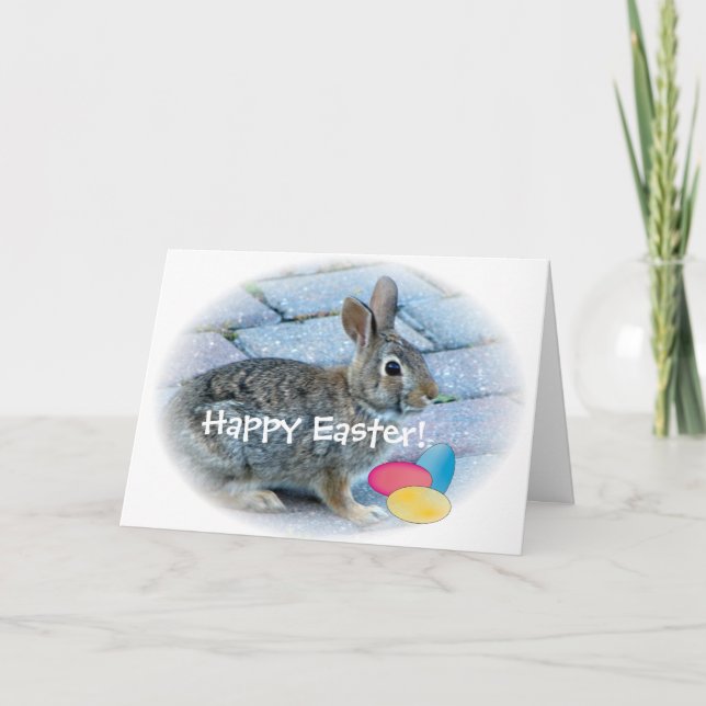 Bunny Easter Greeting Card (Front)