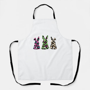 Bunny Easter Leopard Plaid Buffalo Rabbit Easter D Apron