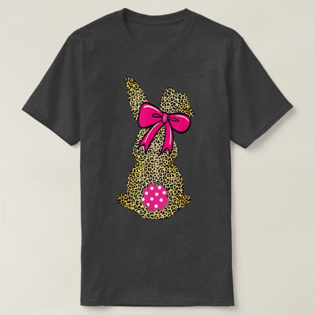 Bunny Easter Leopard Plaid Buffalo Rabbit Easter D T-Shirt (Design Front)