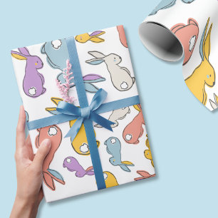 Bunny Easter Pastel Hand-drawn Wrapping Paper