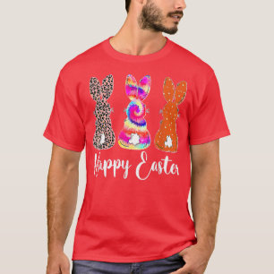 Bunny Easter Rabbit Leopard Tie Dye Sunday Girls W T-Shirt