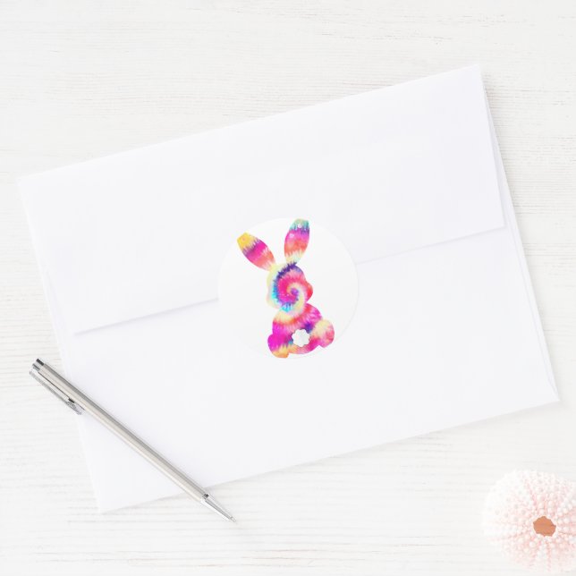 Bunny Easter Tie Dye Rabbit Easter Day  Classic Round Sticker (Envelope)