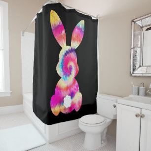 Bunny Easter Tie Dye Rabbit Easter Day  Shower Curtain