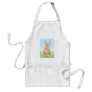 Bunny Eating Carrot Adorable Rabbit Standard Apron