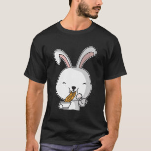 Bunny Eating Ramen Noodles Funny Kawaii Foodie Gif T-Shirt