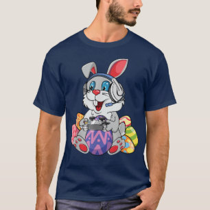 Bunny Egg Funny Video Gamer Happy Easter Day Boys T-Shirt