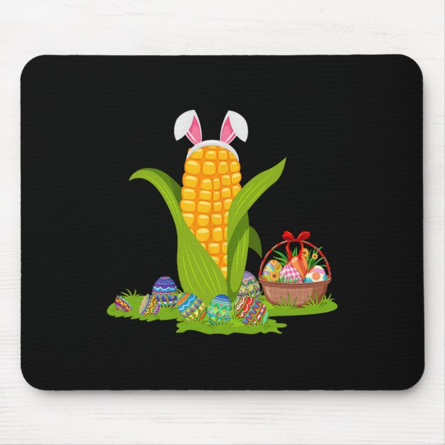 Bunny Eggs Basket Easter Corn Day Happy Easter Day Mouse Pad (Front)