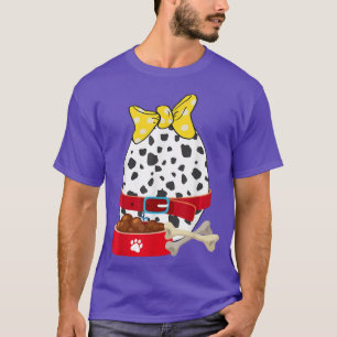 Bunny Eggs Dalmatian Dog Print Bunny Toddler Easte T-Shirt