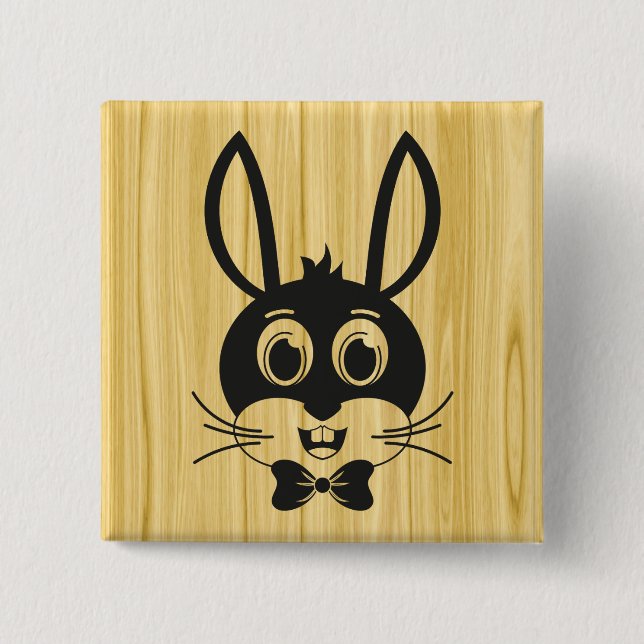Bunny Face Boy-32886 15 Cm Square Badge (Front)
